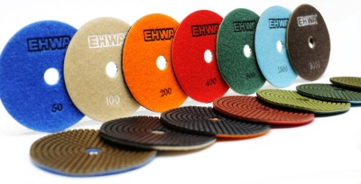 Алмазные гибкие шлифовальные круги EHWA Стандарт Pads 7-STEP D125 №50 Алмазные гибкие шлифовальные круги EHWA Стандарт Pads 7-STEP D125 №50